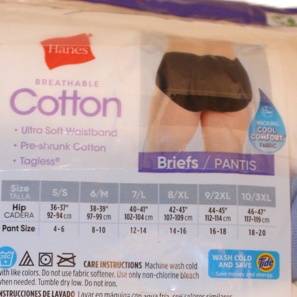 Hanes Breathable Cotton 10 Pack Tagless Briefs Size 9-2XL - Picture 2 of 7
